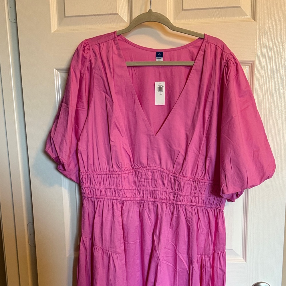 Old Navy Bright Pink Midi Dress